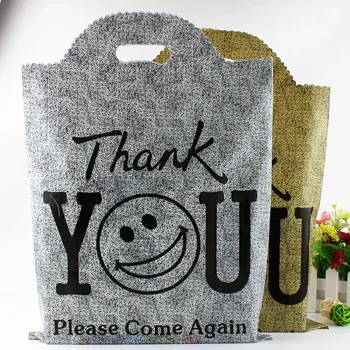 

30*40cm Large Boutique Clothes Gift Packaging Bag,Thank you plastic gift bag with handle,small plastic shopping bag