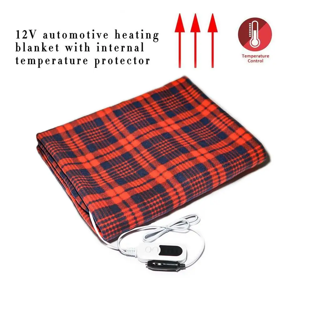 

12V Electric Blanket Plush Fleece Heater Warmer 150X100cm Heated Blanket Temperature Control Automatically Power Off 4 hour Late
