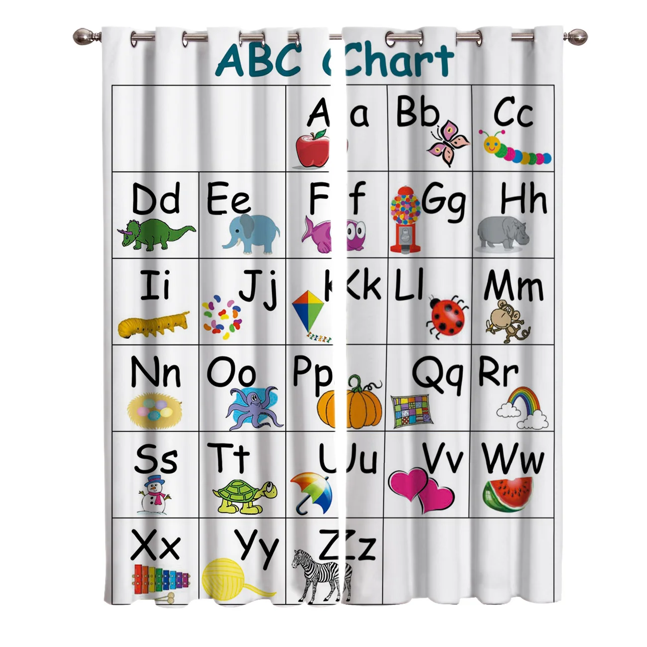 Abc Chart Alphabet Of Cartoon Animals Room Curtains Large Window Curtain Lights Curtains Bathroom Bedroom Kitchen Kids Window Curtains Aliexpress