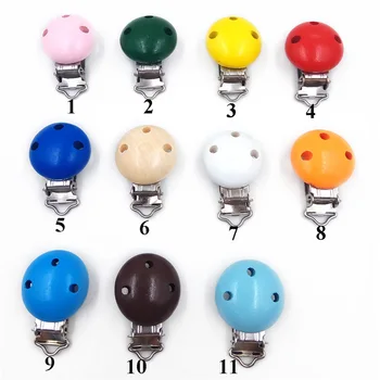 

3pcs Wood Pacifier Clips Nature Wooden Teether DIY Pacifier Chain Accessories Child Chewing Toys Gifts Baby Teething