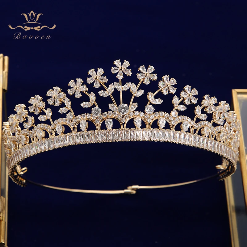 Elegant Sparkling Full Zircon Bridal Tiaras Headpiece Crystal Crowns Headbands Wedding Hair Accessory
