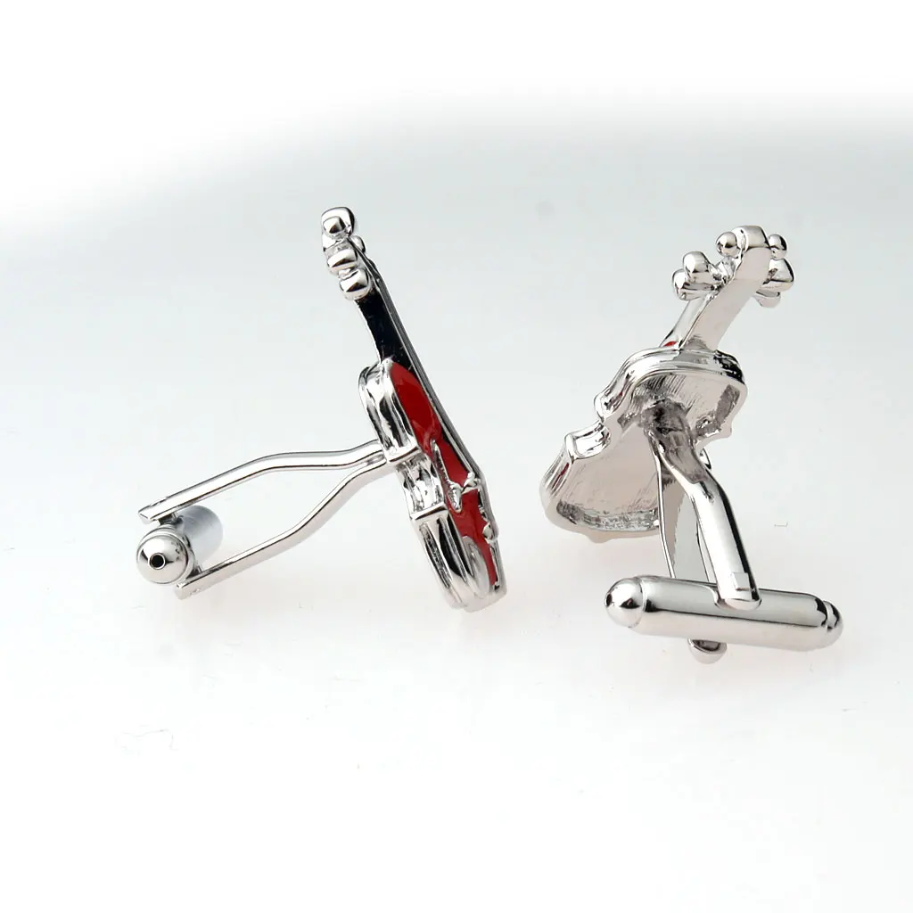 1 Pair Vintage Violin Cufflinks for Men Cuff Links for Groomsman Tuxedo Wedding Jewelry