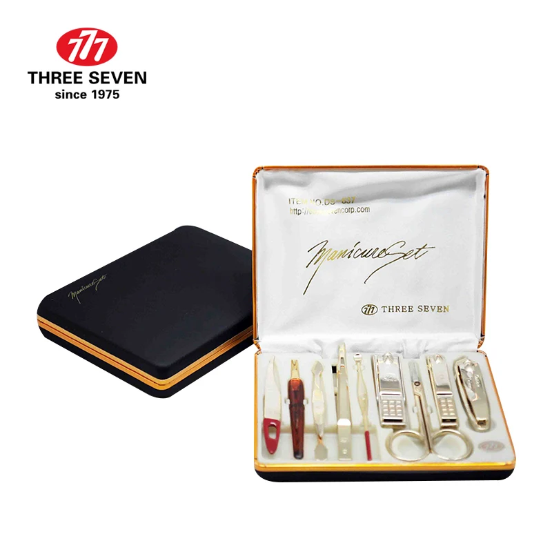 three seven manicure set gold