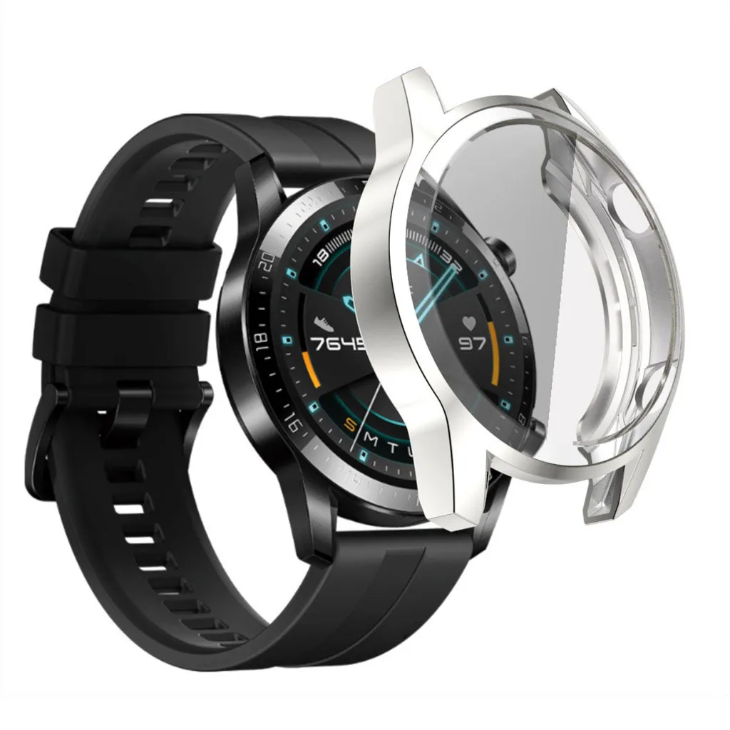 TPU чехол для huawei Watch GT2 46 мм ультра тонкий Гальванизированный прозрачный TPU мягкий чехол Защита пульсометра