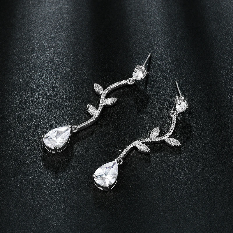 WEIMANJINGDIAN New Arrival Exquisite Cubic Zirconia Vine Drop Earrings in Rhodium / Rose Gold / Yellow Gold Colors