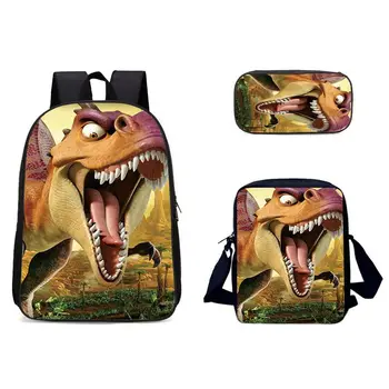 

3Pcs/Set Popular Fashion Animal 17 Inch Printing Children School Bags Dinosaur Boys Backpack for Kids Schoolbag for Girls
