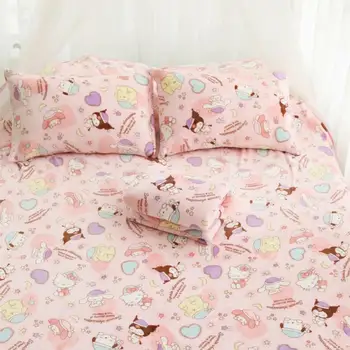 Kawaii Cartoons Pink Blanket 6