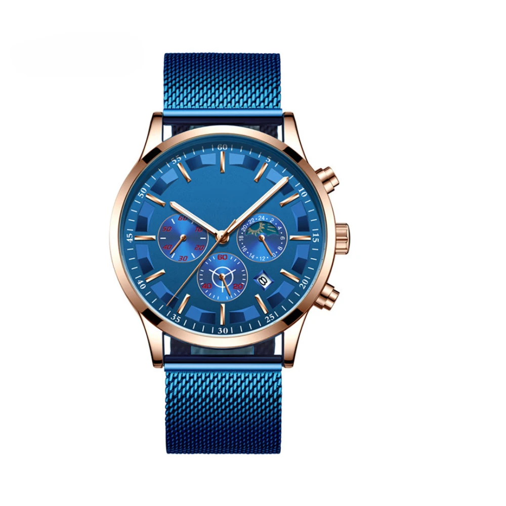 Blue-Gold Новые часы мужские LIGE модные спортивные кварцевые часы мужские s часы Топ бренд класса люкс Бизнес водонепроницаемые часы Relogio Masculino - Цвет: Blue-Gold