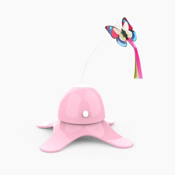 

Electric Toy Colorful Butterfly Rebound Scratch Resistant Flying Interactive Play Catcher Retractable 360 Rotating Cat Teaser
