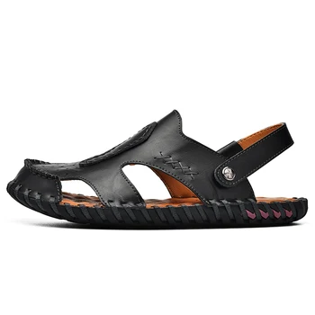 

em geta 39 homens cuero white genuine outdoor samool walking sandles on hombre size big sandale man mens for masculina leather