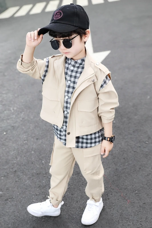 جديد للأولاد ثلاث قطع طقم ملابس أطفال 3 قطع بدلة ر...