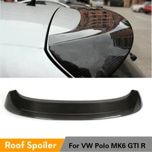 Задний спойлер на крышу, оконные крылья для Volkswagen VW Polo MK6 GTI R 2013- углеродное волокно/FRP Неокрашенный Серый