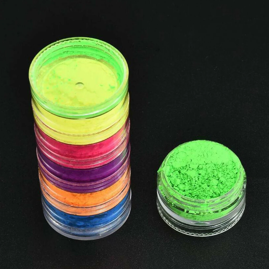 Rainbow Eyeshadow Palette,Professional 6 Color Matte Shimmer Eye Shadow Neon Powder Cosmetics Set Neon Eyeshadow Pigment Powder