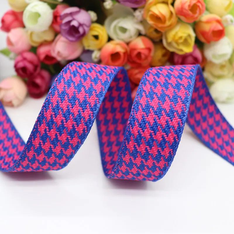 Cotton Linen Lattice Printed Grosgrain Ribbons 5 yards 1" 25MM/1.5" 38MM For Hair Bows DIY Handmade Materials Y81103 ribbon decoration ribbon supplies grosgrain ribbon cotton ribbon sewing ribbon