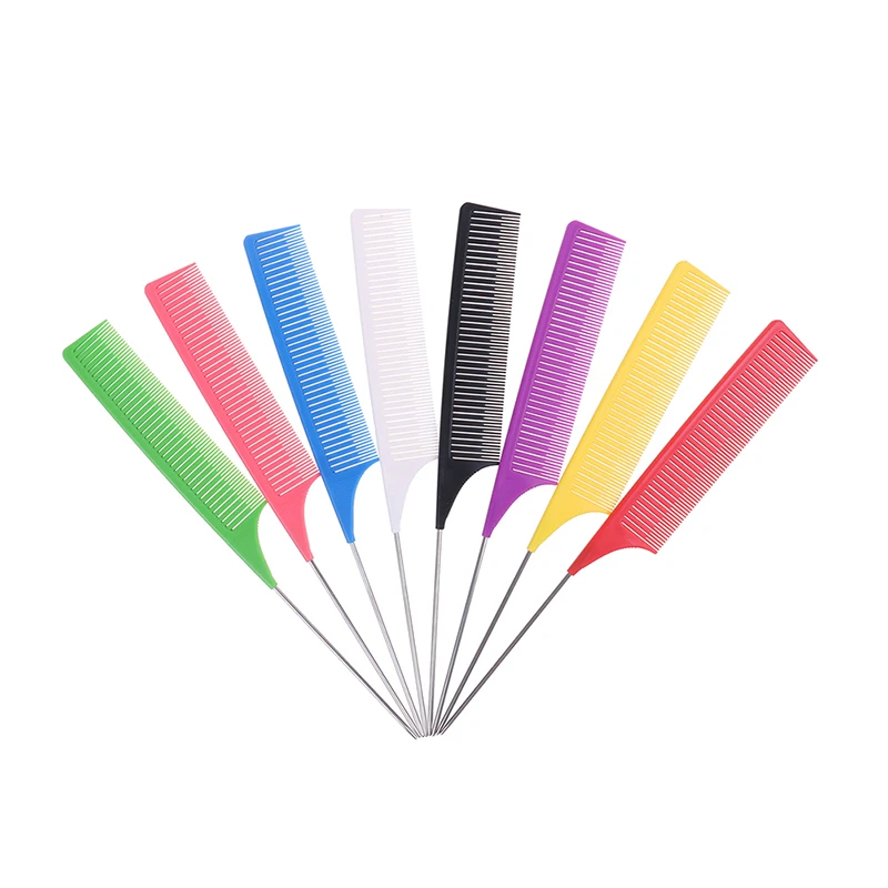 1PCS Heat Resistant Salon Metal Pin Tail Antistatic Comb Hard Carbon Cutting Comb Hair Trimmer Brushes Hot Sale
