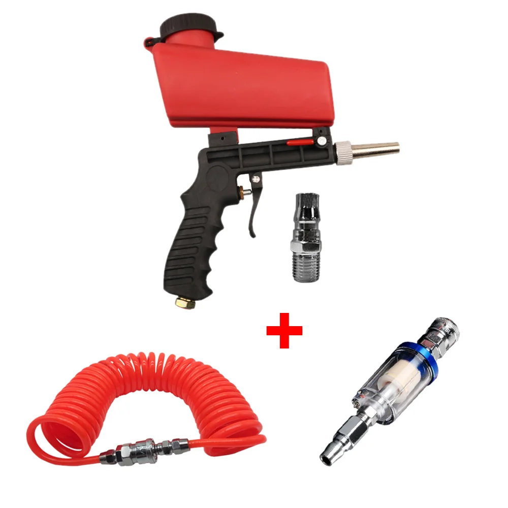 Portable 90psi Adjustable Sand Blasting Machine Gravity Sandblasting Gun Small Handheld Pneumatic Sandblasting Gun Set