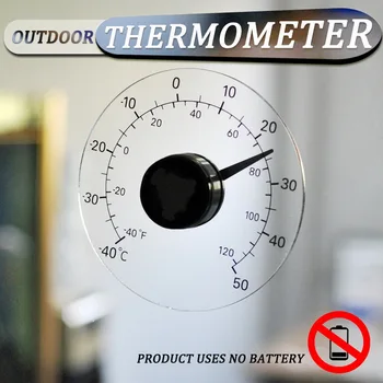 

Outdoor Window Thermometer Acrylic Stainless Steel Aluminum Self-Adhesive Waterproof Temperature Meter Gauge 1PC