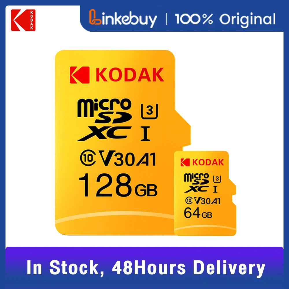 KODAK Micro SD TF 128 ГБ 256 512 100 МБ/с. флэш память 32GB 64GB U1 4K Class 10 U3 16GB Microsd карты для телефона