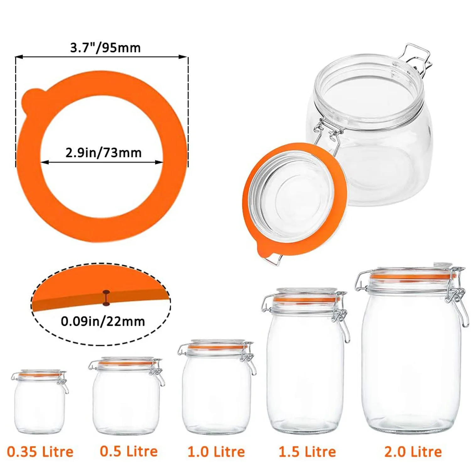 Rubber Stoppers 12 Pack Silicone Replacement Gasket Airtight Seals Rings For Mason Jar Lids