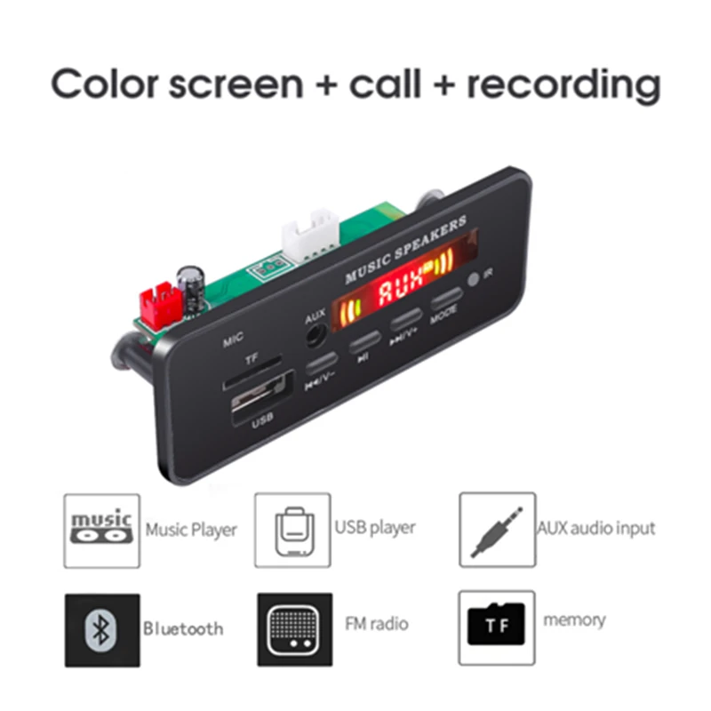 MP3 декодер плата аудио модуль DC 12V Bluetooth 5 0 автомобильный комплект USB TF FM радио AUX