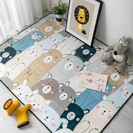 Милые Мультяшные животные ковры и маленькие коврики для гостиной мягкие детские комнаты Декор Площадь Ковры для спальни детская игровая палатка нескользящий коврик - Цвет: Carpet14