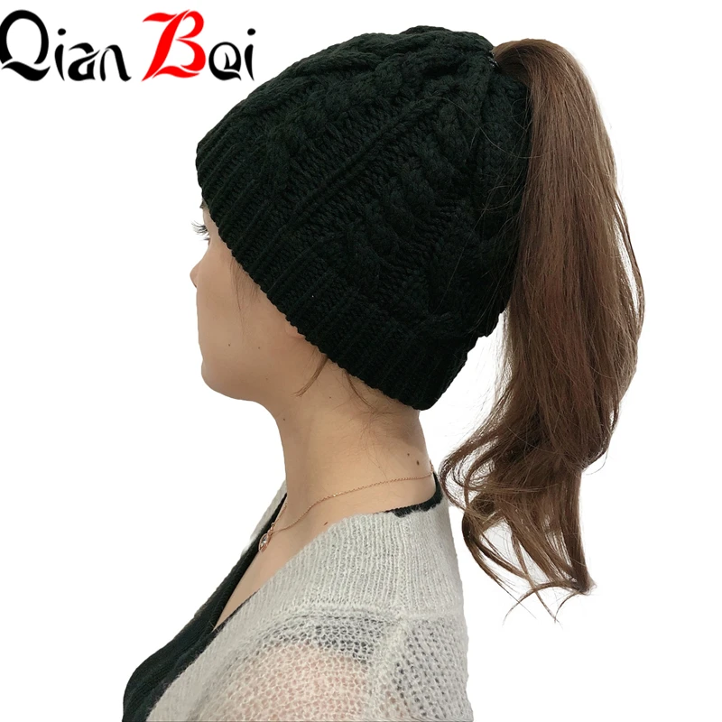 QianBei,, 7 шт./партия, женские тянущиеся вязаные вязанные крючком шапки, зимние шапки для женщин, шапки, теплые женские шапки