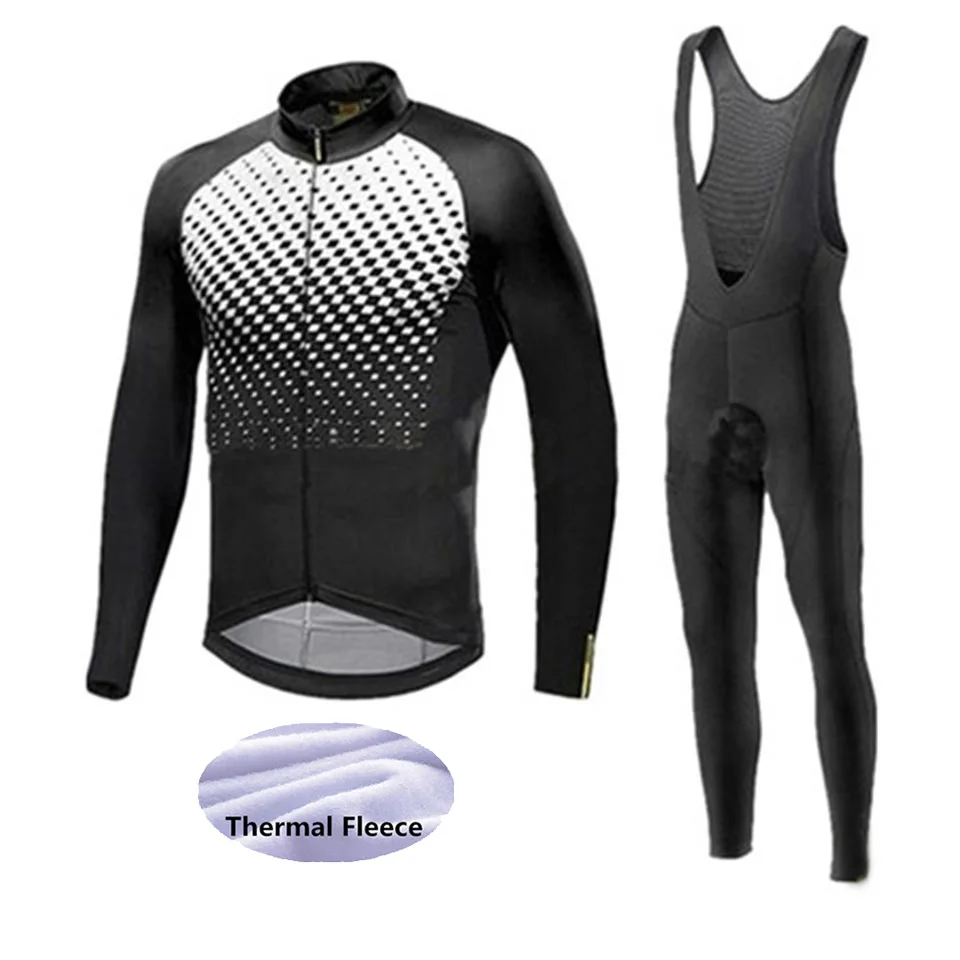 Mavic Pro team зимний комплект из Джерси с длинным рукавом для велоспорта, одежда для горного велосипеда, Теплая Флисовая одежда для велоспорта, Майо Ropa Ciclismo - Цвет: Jerseys and pants