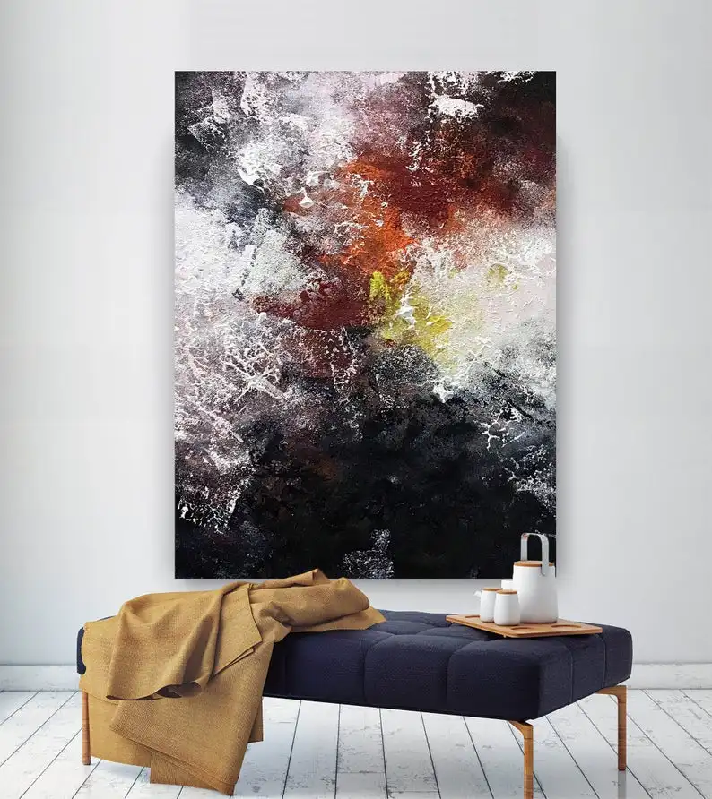 

Большая абстрактная живопись, Оригинальная Живопись, большие картины, украшение над кроватью, ручная картина маслом, большой внутренний декор, бесплатная доставка