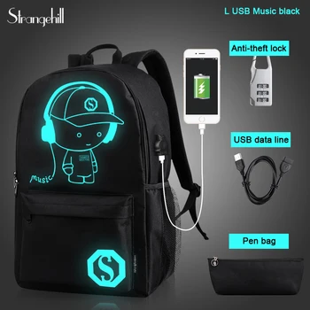 

external USB Chargeing travel backpack luminous schoolbag For teenage teenagers backpack boys girls Laptop bag rucksack