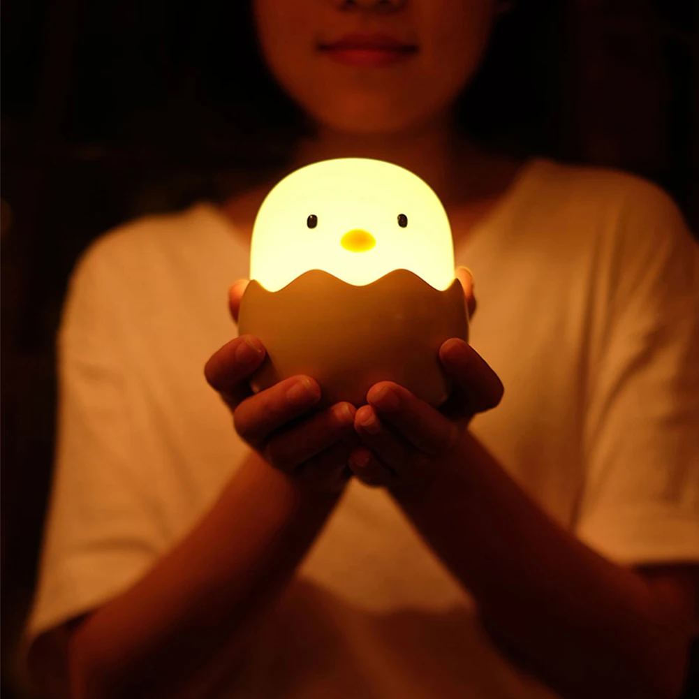 Мягкая настольная лампа Eggshell Детский стакан Ночник Прекрасный Куриный мультфильм