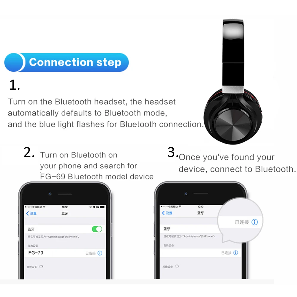 Беспроводные наушники Bluetooth 5,0, Hi-Fi, стерео гарнитура, складная, портативная, регулируемая, поддерживает TF карту, HD вызов для музыкальной игры