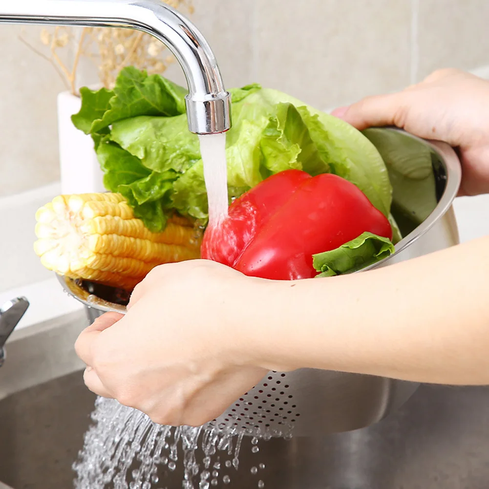 Washing Bowl Rice Sieve Fruit Vegetables With Side Drainer Large Capacity Bottom Slope Stainless Steel Kitchen Supplies Durable