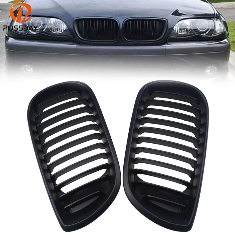 Автомобильный Стайлинг POSSBAY матовая черная передняя решетка радиатора решетки