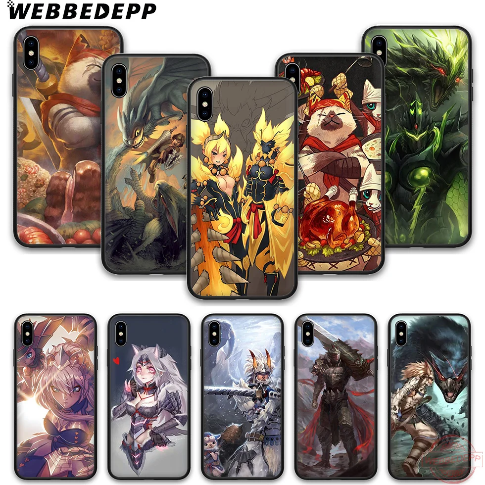 WEBBEDEPP Monster hunter Soft Silicone TPU Phone Case for iPhone 5 6 7 8 Plus X XS XR Max 11proMax |