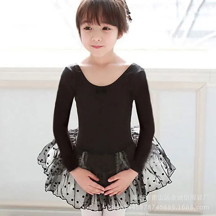 

CHILDREN'S Dancing Clothes Girls Autumn Long Sleeve Performance Clothing Ballet Skirt Chorus Performance Pure Cotton Winter Exer