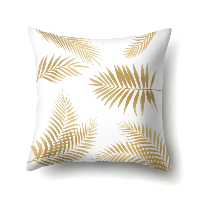 Розовая золотая розовая наволочка с пальмой тропические растения искусственная