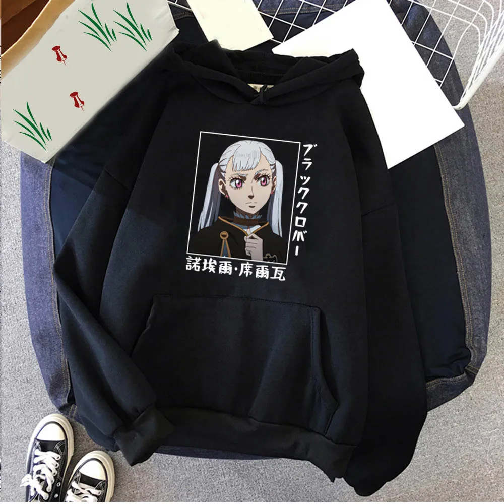 

2021 Japan Anime Black Clove Cosplay Hoodie Women Men Harajuku Sweatshirt Noelle Silva Pullover Hooded Jacket Sportswear