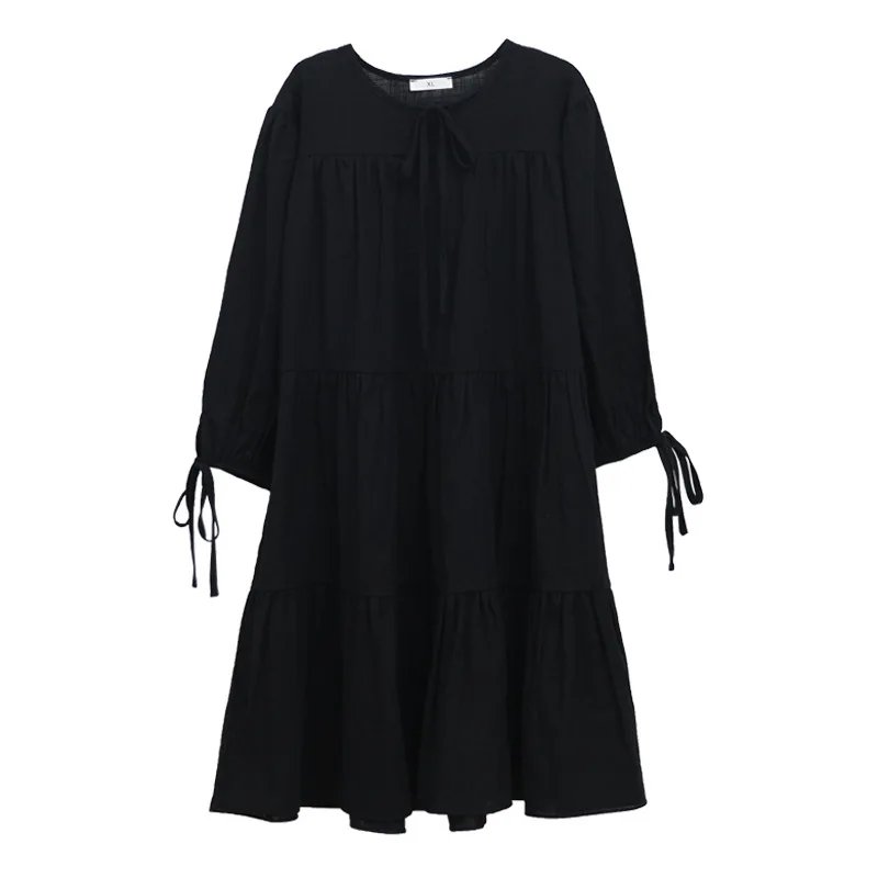 Buy New Baby Dress 2019 Kid Autumn Dress Girls Cotton Dress Children Maxi Dress Mother and Daughter Leisure Dress Black Casual,#5355