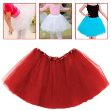 Детская юбка-пачка на праздник для девочек, танцевальная юбка для балета, нарядное фатиновое танцевальное платье на Хэллоуин, эластичная резинка на талии, для девочек, для детей, красный цвет
