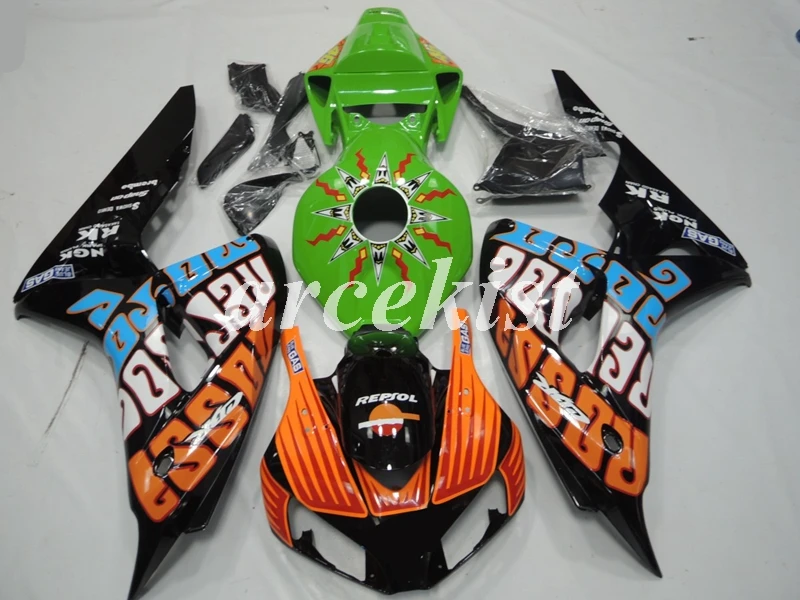 

4 Gifts New ABS Injection mold Full Fairings Kit Bodywork set fit for HONDA CBR1000RR 1000RR 2006 2007 06 07 Custom green orange