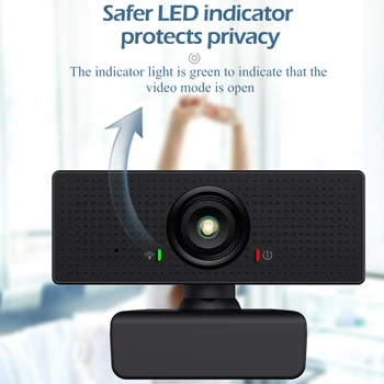 

1080P Web Camera USB Plug n Play Full HD Widescreen Built-in MIC Video Recording for School Office Working Decoration