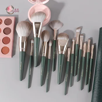 

Blossoming of Maximo Oliveros Green Cloud 14 Brush Suit Cangzhou Makeup Brush Set Super Soft Eyeshadow Brush Powder Brush Send S