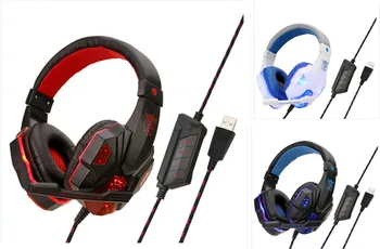 

Gaming Headsets Big Headphones with Light Mic Stereo Earphones Deep Bass for PC Computer Gamer Laptop PS4 New X-BOX