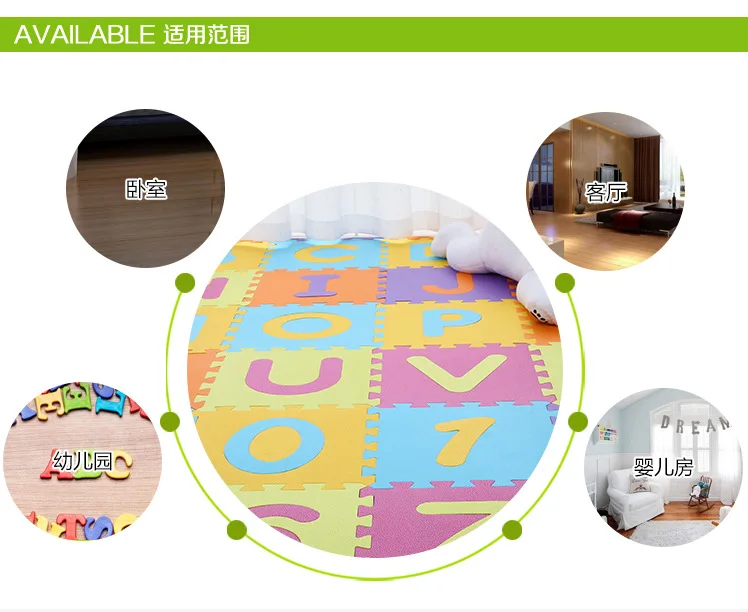 Week Eight Cartoon with Numbers Lettered Baby Creeping Mat Jigsaw Puzzle Thick Infant Child Climbing Pad Joint Foam Floor Pad