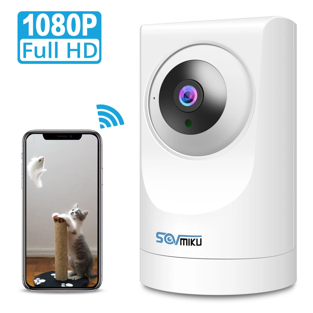 Домашняя ip камера видеонаблюдения Full HD 1080P двусторонняя аудиосвязь Wi Fi