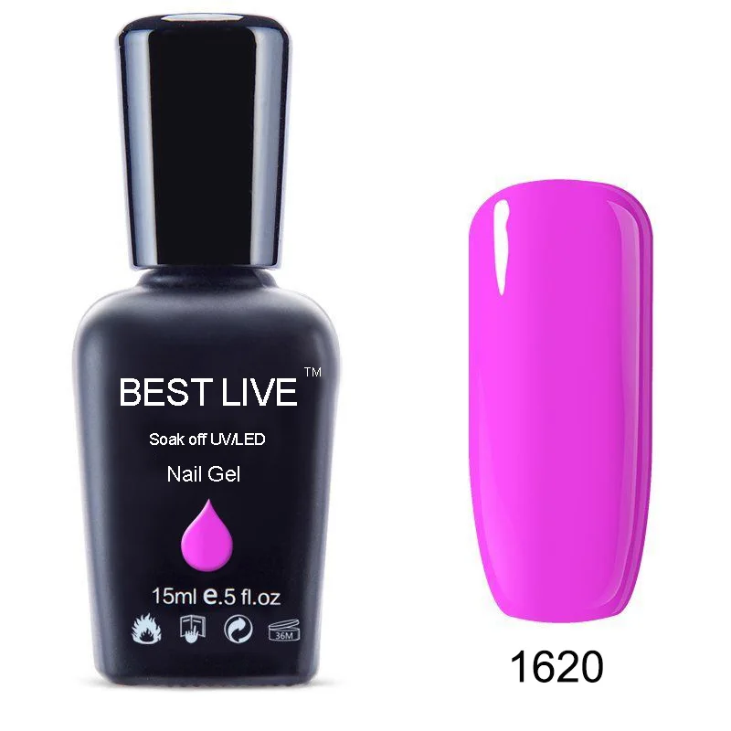 1620 BEST LIVE 15 мл УФ-гель для ногтей замачиваемый Светодиодный УФ-лак для ногтей УФ-гель для ногтей чистый цвет покрытие УФ-гель для ногтей Телесный и розовый#1546-40506 - Цвет: 1620