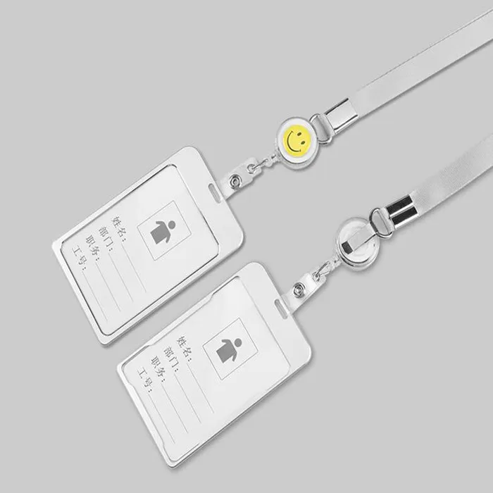 

1pcs Vertical Badge Holder with Retractable Lanyard Card Holder Set for Office Supplies