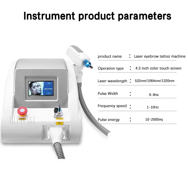 

1064nm 532nm 1320nm ND YAG Laser Tattoo Removal Eyebrow Pigment Eyebrow Line Beauty Machine for Salon