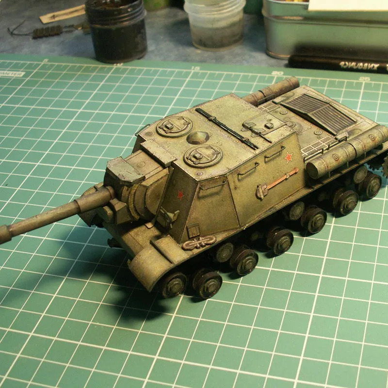 1:35 СССР ISU-152 тяжелый пистолет DIY 3D бумажные карты модели строительные наборы строительные игрушки развивающие игрушки Военная Модель