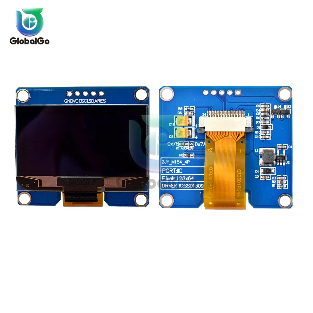 1,54 дюймовый IIC Серийный белый oled-дисплей модуль 128X64 I2C SPD0301 12864 ЖК-экран Плата GND VCC SCL SDA 1,5" для Arduino 5Pin